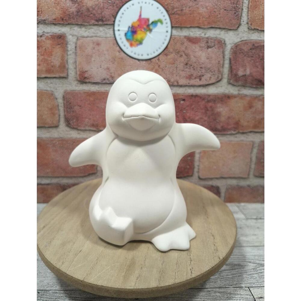 Chesapeake Ceramics 5.75" Tall Penguin Bank Bisque Finish Ready to Paint New